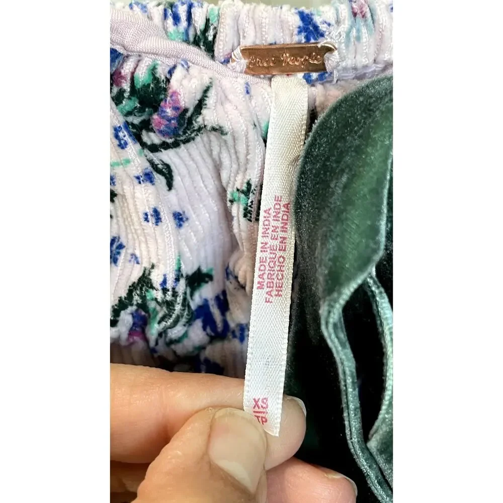 Free People Gaia Printed Tunic Floral Corduroy XS